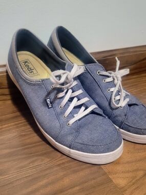 Keds Denim Blue Canvas Lace-Up Sneakers 9 women's